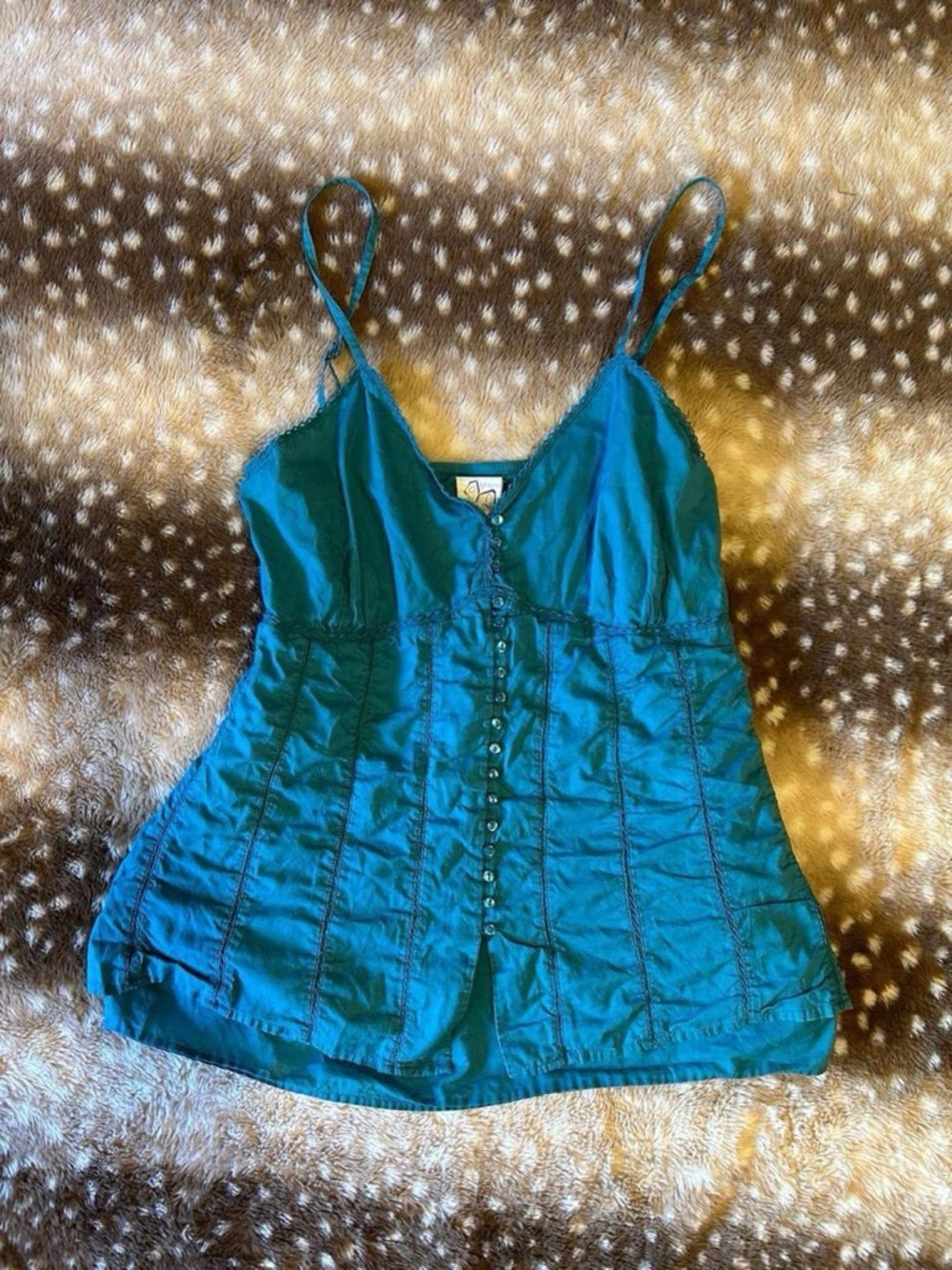 Vintage Teal 100% Cotton Babydoll Tank size XL